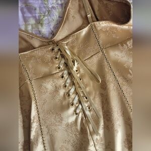 Vintage floral satin laceup Victoria's Secret nightdress